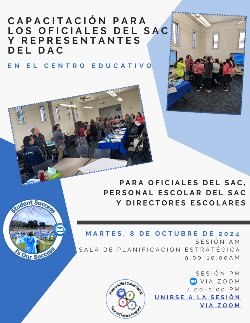 SAC Office DAC REP Training Flyer- Spanish text 